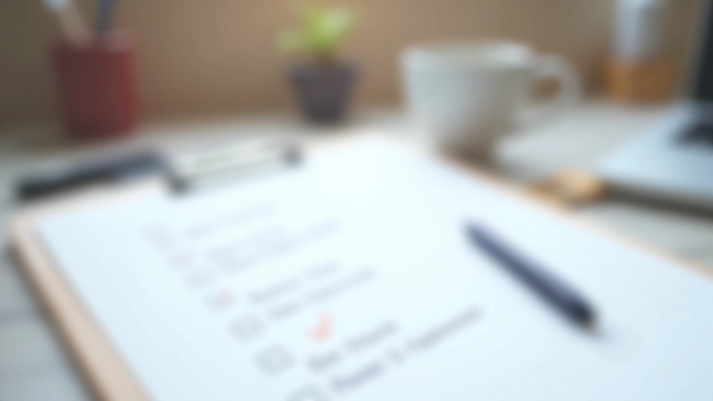 Checklist papier avec cases à cocher pour les démarches administratives et documents nécessaires