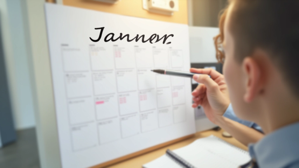 Calendrier avec une date marquée pour la révision annuelle du classement des documents